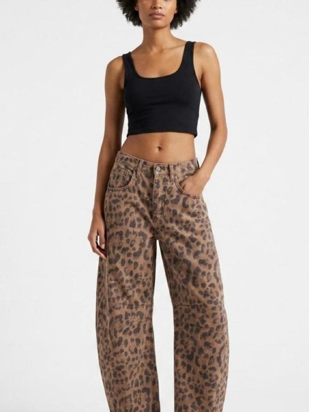 NWOT!! Loveimgs Cheetah Print Barrel Leg Jeans